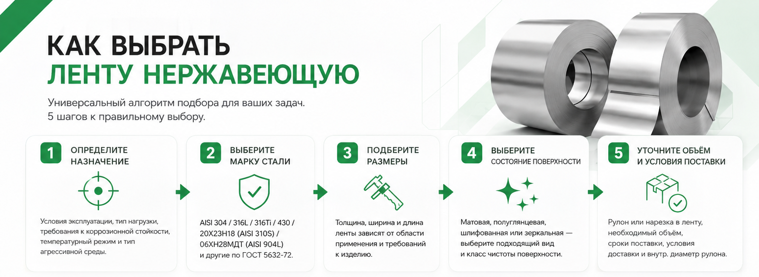 5 шагов до выбора ленты нержавеющей